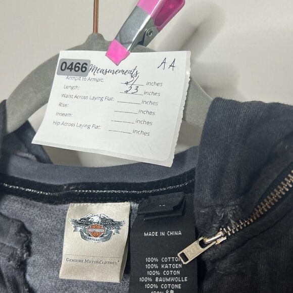 Genuine Motor Clothes sequin Gray Long Sleeve Pockets Pullover Hoodie Medium - Picture 5 of 5